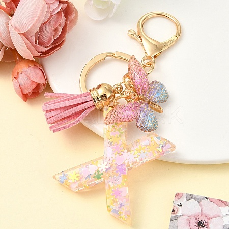 Resin & Acrylic & Faux Suede Tassel Keychain KEYC-YW00124-24-1