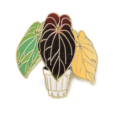 Anthurium Bonsai Enamel Pin AL-CBA3D3B-03B-G-1