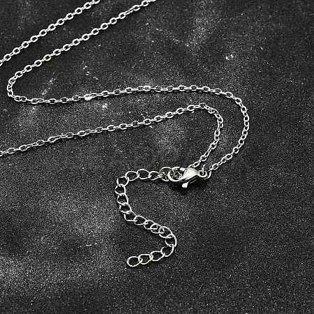 Non-Tarnish 304 Stainless Steel Cable Chain Necklace X-STAS-T040-PJ204-80-1