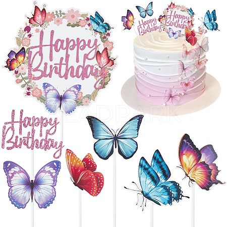 Butterfly & Word Cake Topper Sets DIY-SC0024-83-1