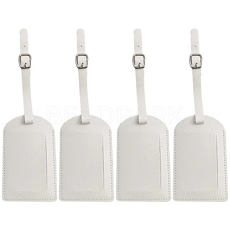 CutHollow 4Pcs PU Leather Luggage Tag OFST-CL0001-01B-04-1