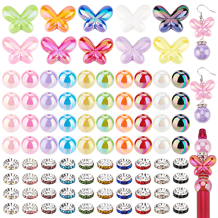 DIY Beadable Pen Butterfly Beads Findings Kits DIY-PH0023-87-1