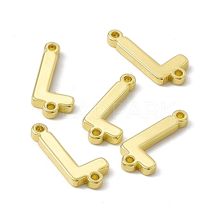 Rack Plating Brass Letter Connector Charms KK-C007-38G-L-1