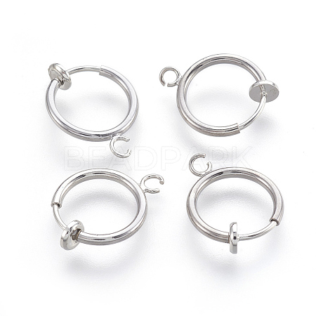 Brass Clip-on Hoop Earrings LS-KK-L169-06P-1