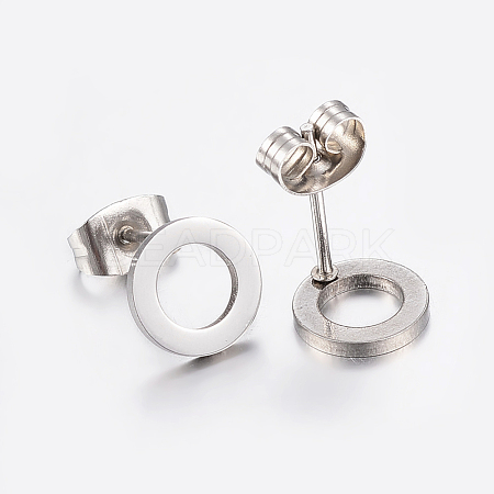 304 Stainless Steel Ear Studs EJEW-E225-02P-1