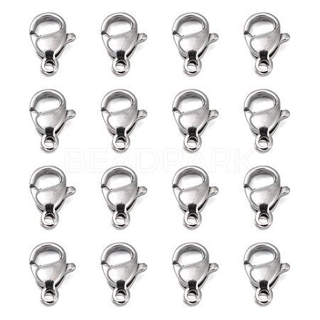 Tarnish Resistant Polished 316 Surgical Stainless Steel Lobster Claw Clasps STAS-R072-11A-1