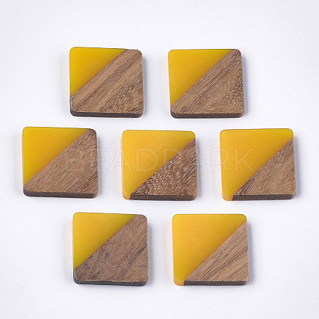 Resin & Walnut Wood Cabochons LS-RESI-S358-A-90A-1