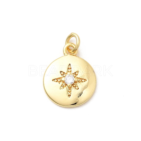 Brass Micro Pave Cubic Zirconia Pendants KK-Z135-05G-03-1