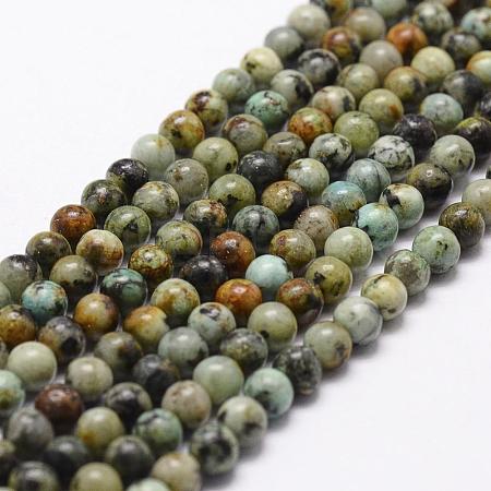 Natural African Turquoise(Jasper) Beads Strands G-D840-90-8mm-1