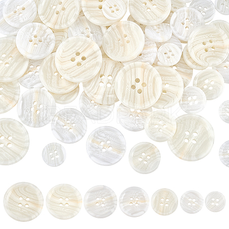 70Pcs 7 Styles Resin Buttons BUTT-PH0001-73-1