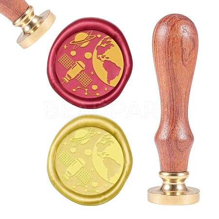 Brass Wax Seal Stamp AJEW-CP0002-21-42-1