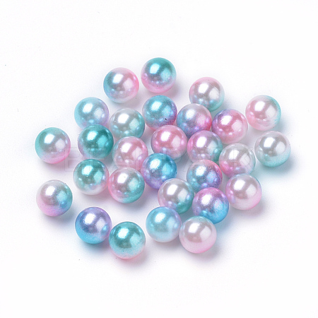 Rainbow Acrylic Imitation Pearl Beads OACR-R065-4mm-A05-1