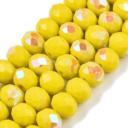 Electroplate Opaque Solid Color Glass Beads Strands LS-EGLA-A044-P8mm-L04-1