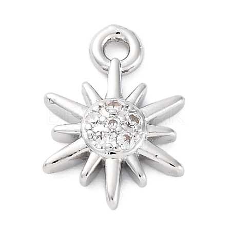 Brass Micro Pave Cubic Zirconia Charms KK-A240-23P-1