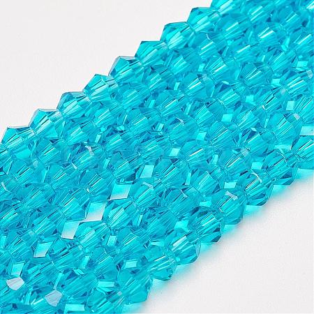 Half-Handmade Transparent Glass Beads Strands G02QC0N1-1