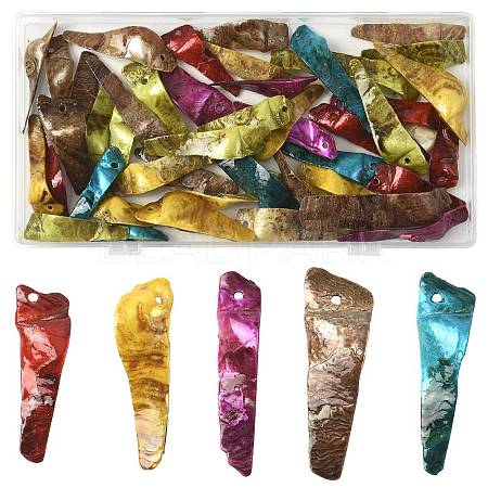 50Pcs Spray Painted Natural Akoya Shell Big Pendants BSHE-FS0001-15-1