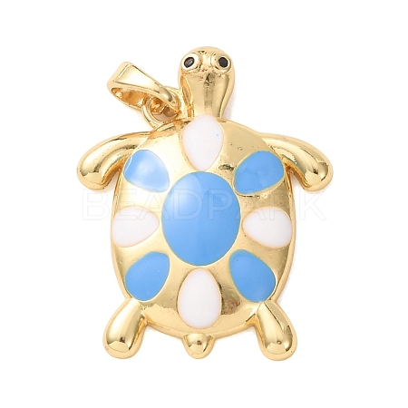 Brass Enamel Pendants KK-C264-03A-G-1