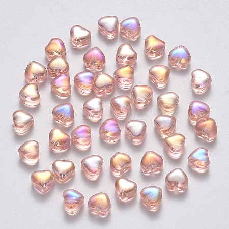 Transparent Spray Painted Glass Beads LS-GLAA-R211-02-D03-1