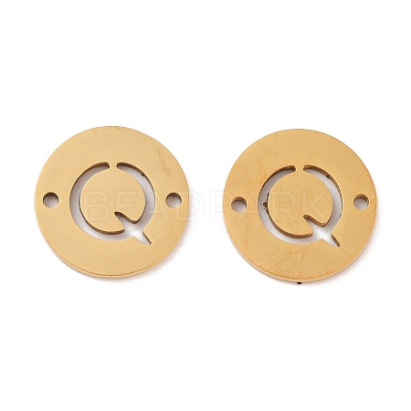 PVD Vacuum Plating 201 Stainless Steel Hollow Flat Round Links FIND-R149-03Q-G-1