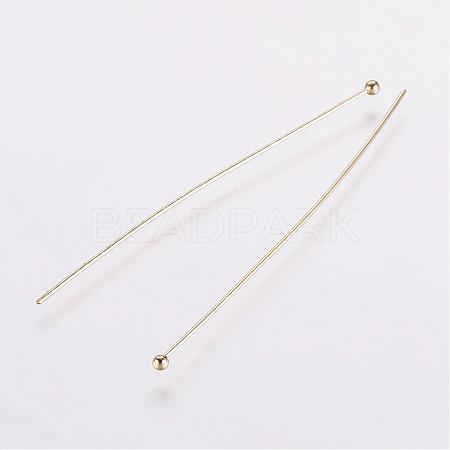 Rack Plating Brass Ball Head Pins KK-E680-03-0.5x40mm-G-1