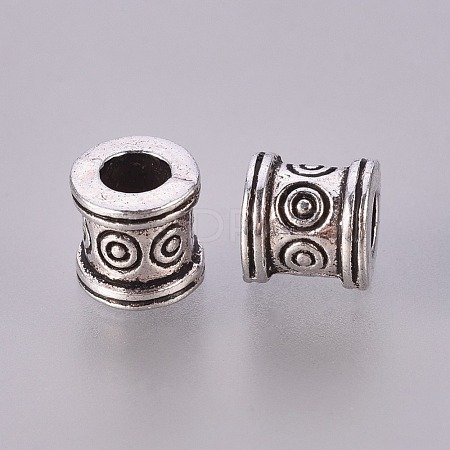 Antique Silver Tibetan Style Column European Beads X-LF10244Y-NF-1