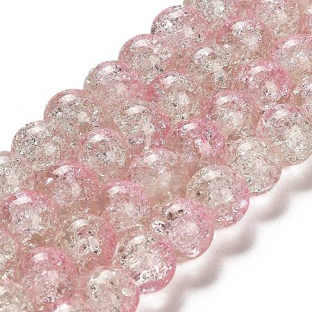 Spray Painted Crackle Glass Beads Strands CCG-Q002-10mm-01-1