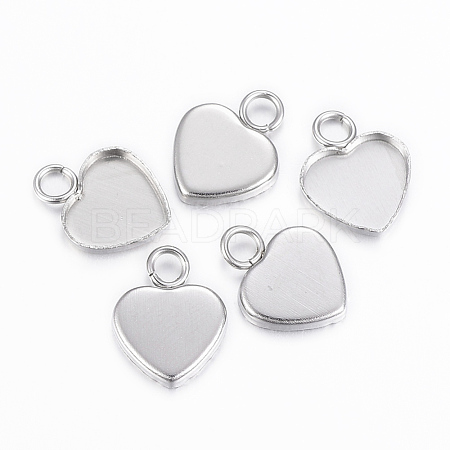 Tarnish Resistant 304 Stainless Steel Pendant Cabochon Settings STAS-K155-15P-1