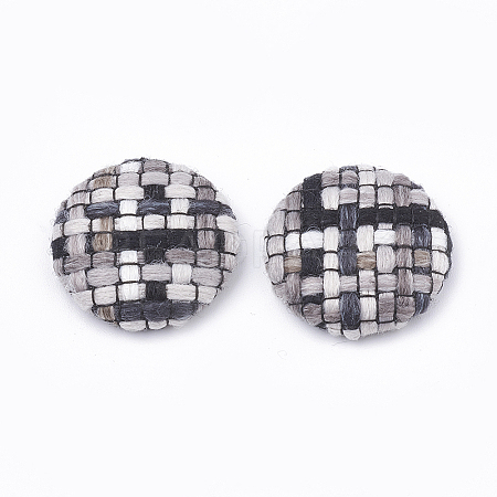 Cloth Fabric Covered Cabochons WOVE-N005-04A-1