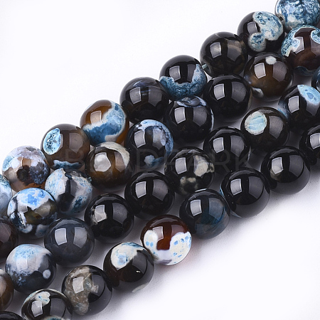 Natural Fire Crackle Agate Beads Strands X-G-S346-8mm-03-1