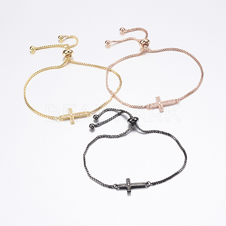 Adjustable Brass Bolo Bracelets BJEW-P200-11-1