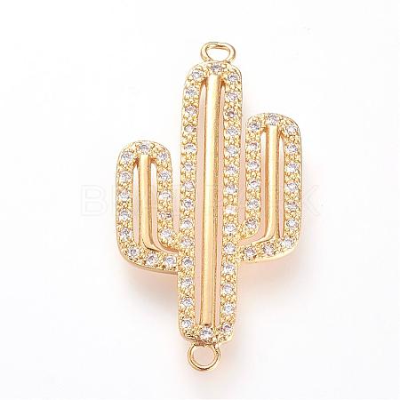 Long-Lasting Plated Brass Micro Pave Cubic Zirconia Links ZIRC-S053-04G-1