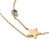 Stainless Steel Royal Blue Enamel Evil Eye & Star Ring Bracelets for Women BJEW-G719-05G-2