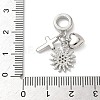 Brass Micro Pave Clear Cubic Zirconia European Dangle Charms KK-D502-13C-P-3
