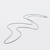 Anti-Tarnish Rhodium Plated 925 Sterling Silver Chain Necklaces STER-F039-50cm-17P-1