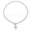 Alloy Colorful Rhinestone Flower Cross Pendant Lariat Y Necklaces for Women FS-WGB8DA7-02-3