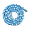 Opaque Solid Color Electroplate Glass Beads Strands EGLA-N013-P8mm-B10-2