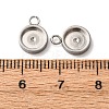 201 Stainless Steel Pendant Cabochon Settings STAS-D379-04B-P-3