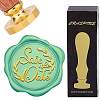 Brass Wax Seal Stamp with Wood Handle AJEW-WH0412-0263-1