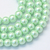 Baking Paint Pearlized Glass Pearl Round Bead Strands X-HY-Q003-6mm-04-1