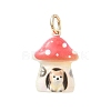 Animal Theme Brass Enamel Pendants KK-CBAE20A-02C-G-1