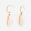 Cowrie Shell Dangle Earrings EJEW-JE02930-1
