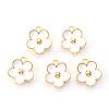 Light Gold Plated Alloy Enamel Pendants ENAM-R136-16-2