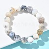 Natural Green Opal Round Beads Stretch Bracelets for Women BJEW-Z158-03L-02-2