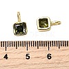 Square Brass Micro Pave Cubic Zirconia Charms KK-C134-06G-4