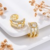 Rack Plating Brass Micro Pave Clear Cubic Zirconia Cuff Earrings EJEW-H147-05G-3