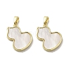 Brass Pave Shell Pendants KK-I708-14E-G-1