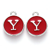 Platinum Plated Alloy Enamel Charms ENAM-S118-03Y-P-1