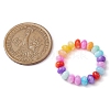 Rondelle Dyed Natural Freshwater Shell Beaded Stretch Rings for Women RJEW-JR00741-3