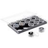15 Slots Mini Round Plastic Jewelry Screw Top Bead Jars Sets with Velvet Inside AJEW-WH0472-42C-1