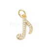 Brass Pave Cubic Zirconia Pendants KK-U062-29G-1